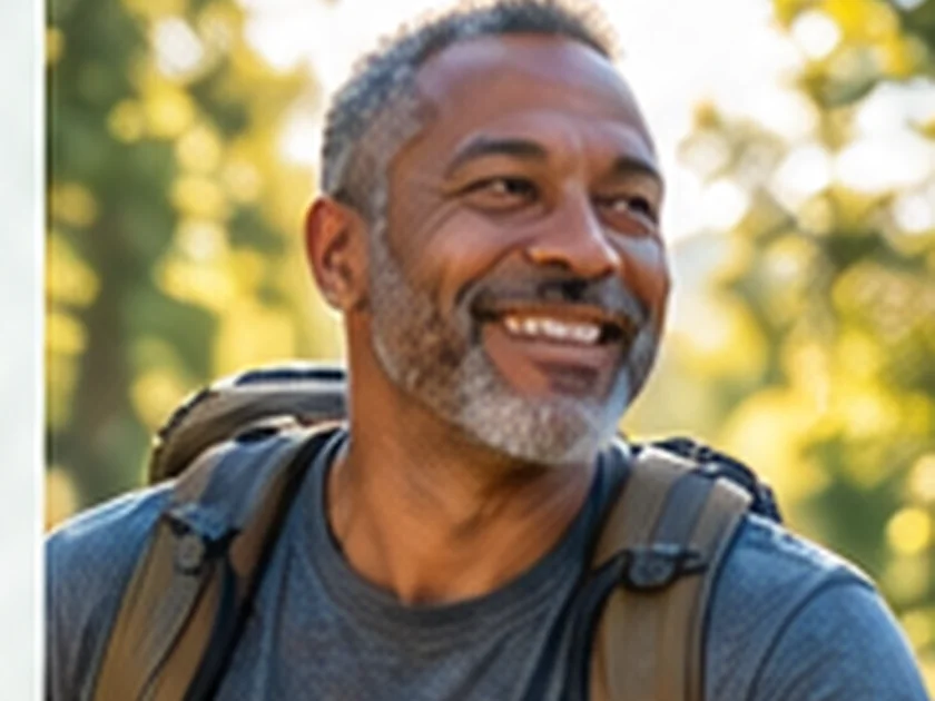 Illustrative image of an adult enjoying time outdoors